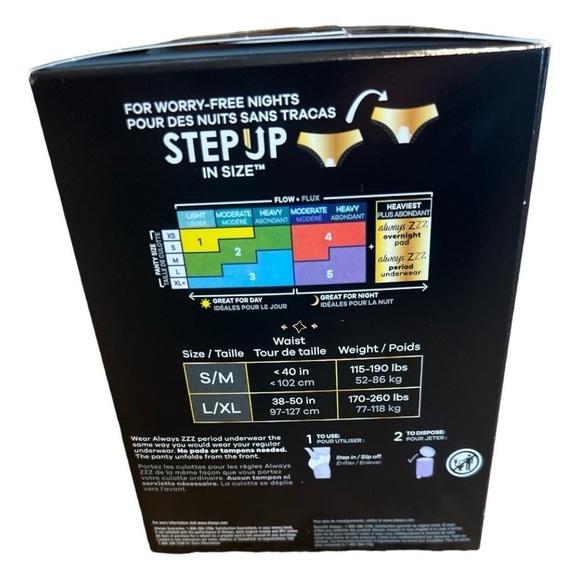 Always ZZZ Period Underwear - Black and Gold - Picture 3 of 4